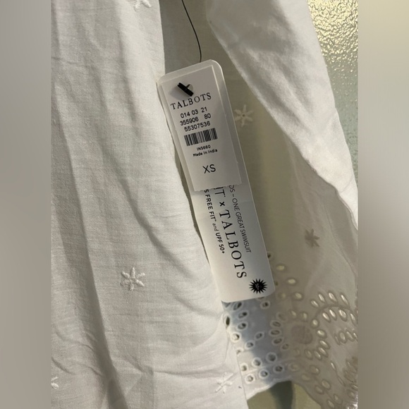 MiracleSuit X Talbots Womens 100% Cotton Crochet White Swim Cover Up Dress XS - Picture 9 of 13